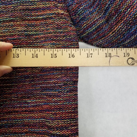 Hakei Pullover Sweater Women’s Small Long Sleeve Crew Neck Reverse Knit Rainbow - Picture 10 of 11